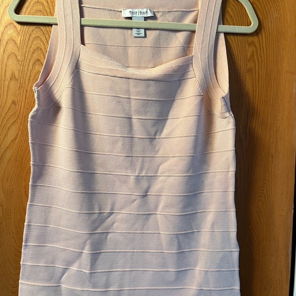 White House Black Market Pink Square Neck Tank Size Small NWOT
